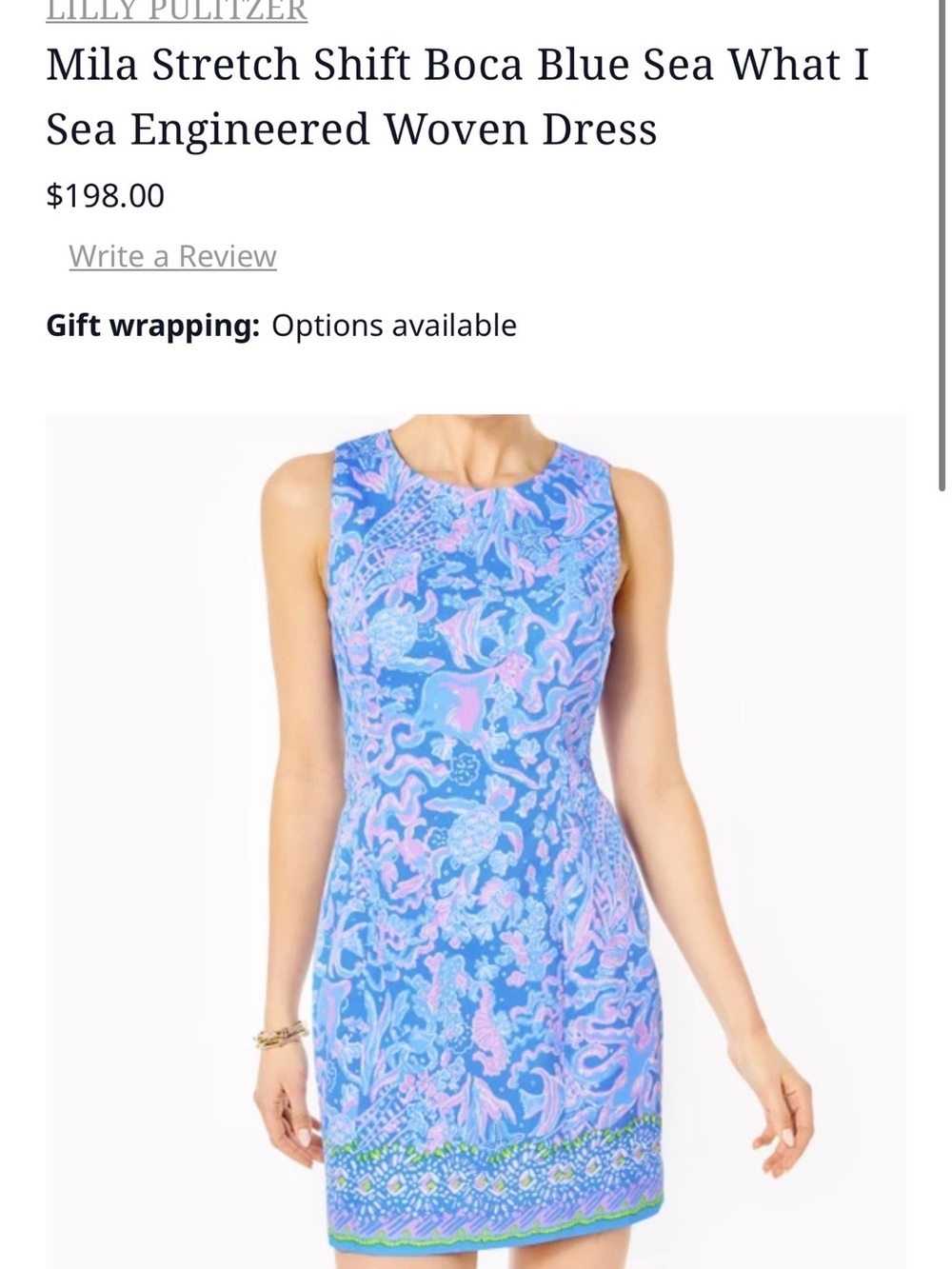 Lilly Pulitzer Mila Stretch Shift Dress - Sea What I Sea